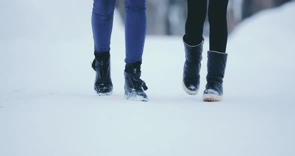 Girls Go on the Road in Winter