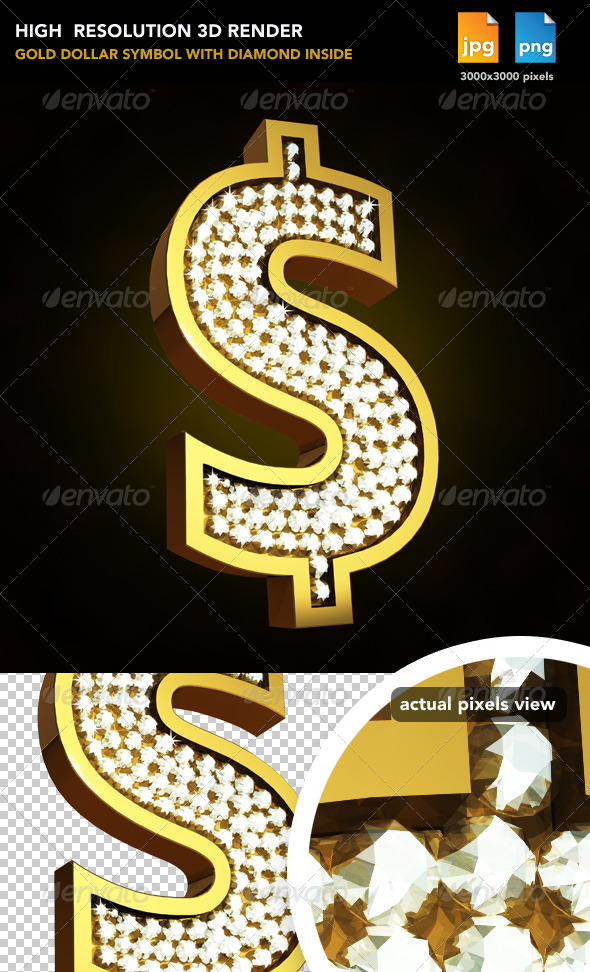Gold Sign Dollar