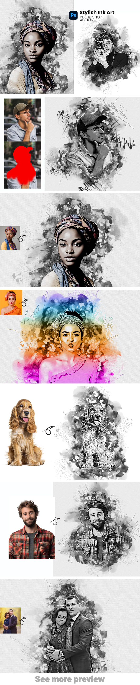 Stylish Ink Art Photoshop Action