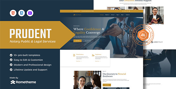 Prudent – Notary Public & Legal Services HTML Template – 0 Sold!