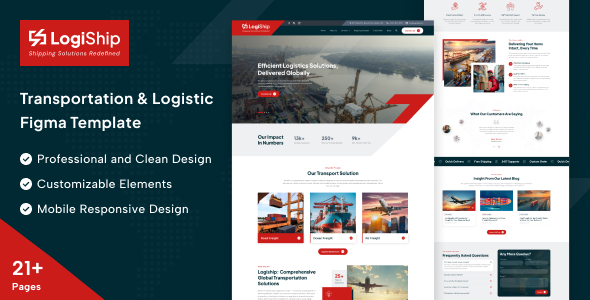 LogiShip -Transportation & Logistic Figma Template