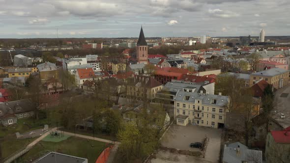 Tartu oldest Jaani church on background