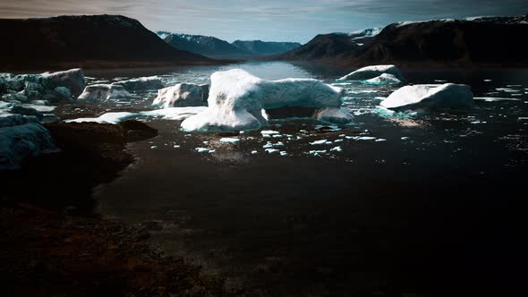 Ice Icebergs in Greenland at Summer