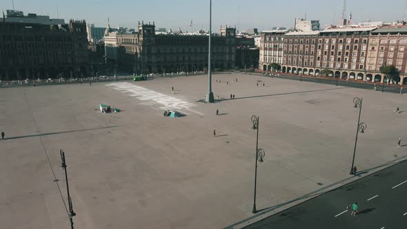 Landing view at Mexico city Zocalo