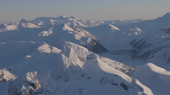 Aerial View From an Airplane of a Famous Mountain Peak Black Tusk