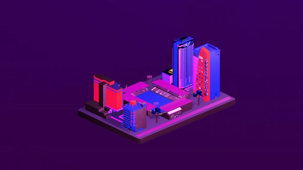 Isometric stadium in the middle of the city