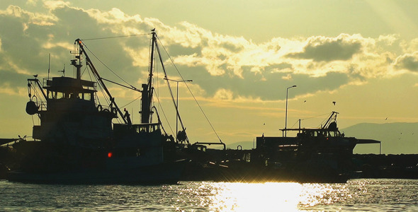 Fishing Boats and the Sunset