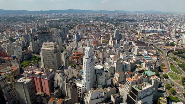 Cityscape of Sao Paulo Brazil. Stunning landscape of downtown district city.