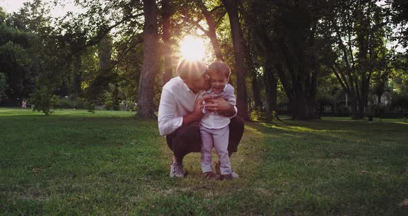 Dad Playing Very Lovely with His Two Years Boy