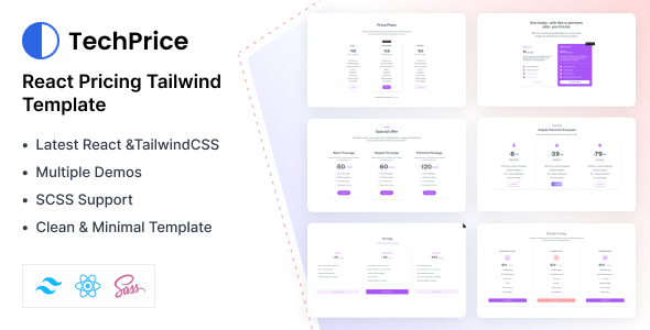 Techprice - React Tailwind Pricing Table Template