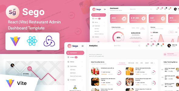 Sego – React (Vite) Restaurant Admin Dashboard Template – 0 Sold!