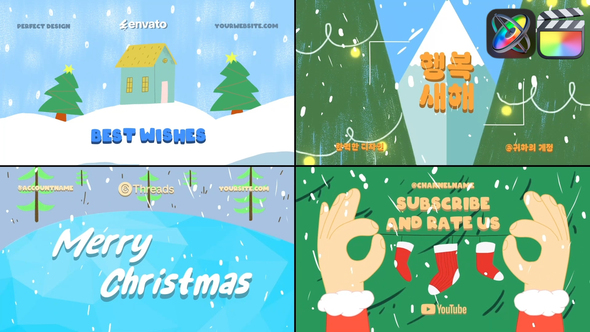 Cartoon Christmas Typography for FCPX alt