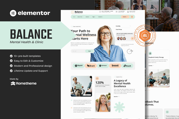 Balance – Mental Health Clinic Elementor Template Kit – 0 Sold!