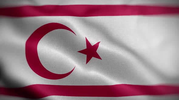 Turkish Republic Of Northern Cyprus Flag Textured Waving Front Background HD