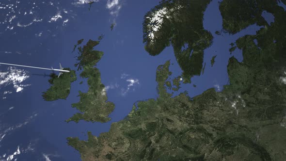 Commercial Airplane Flying To Copenhagen Denmark alt