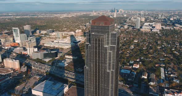 4k Aerial of the Galleria area in Houston, Texas