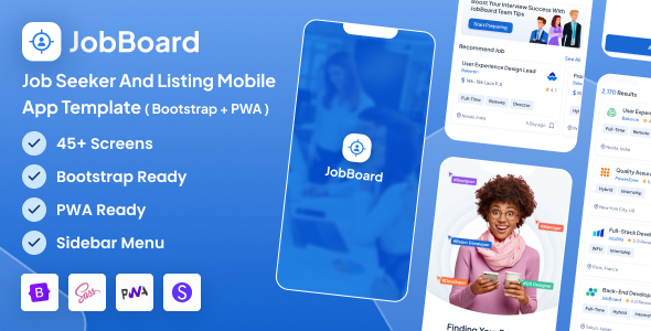 JobBoard – Job Board Job Seeker and Listing Mobile App Template (Bootstrap + PWA) – 0 Sold!