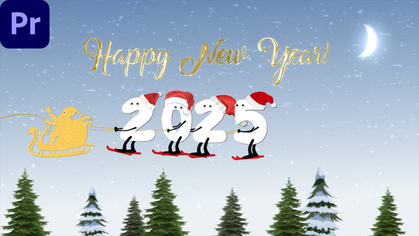 New Year Cartoon Skier 2025 | MOGRT