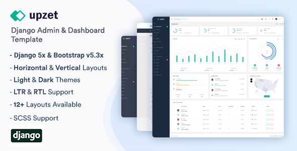 Upzet - Django Admin & Dashboard Template