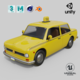 Low-Poly Vintage Taxi Car Game-Ready and Render Asset - 3DOcean Item for Sale