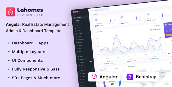 Lahomes – Angular 18 Real Estate Management Admin Dashboard Template – 0 Sold!