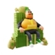 Happy Rich Male Funky 3D Character Sitting on Money Throne - 3DOcean Item for Sale