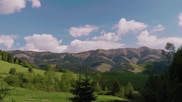 View of Low Tatras National Park crest in Slovakia from the distance