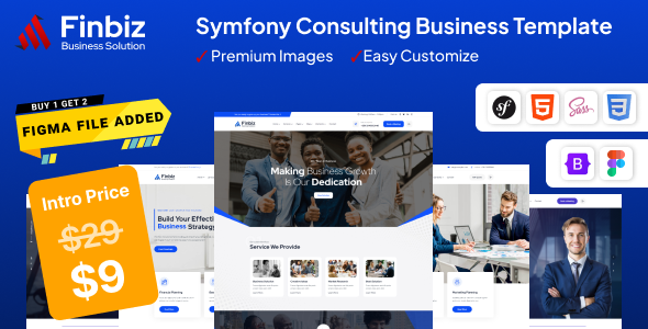 Finbiz – Symfony – Consulting Business Template + RTL – 0 Sold!