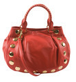 Red leather studded purse - PhotoDune Item for Sale