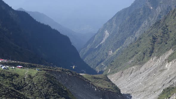 Himalayan Hills Scenery Showing Himalaya Hills Helicopter at Himalayas Hills