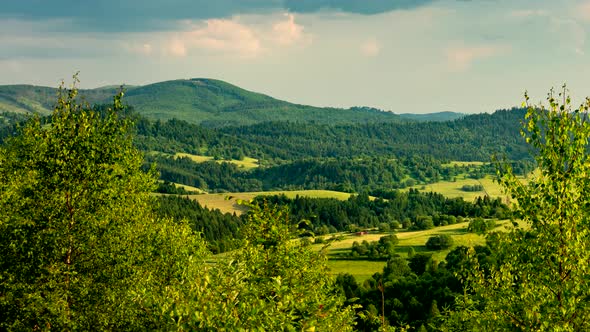 Clouds over Beskid mountains.