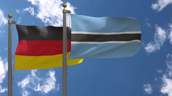 Germany Flag Vs Botswana On Flagpole
