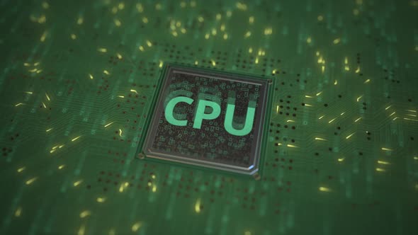 CPU Text on a Computer Processor