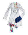 White tuxedo jacket and vest with skirt styling fashion composit - PhotoDune Item for Sale