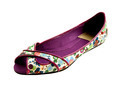 Peep toe flowers print flat ballerinas - PhotoDune Item for Sale