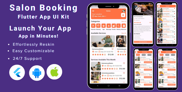 Salon Barber Booking Flutter UI Kit