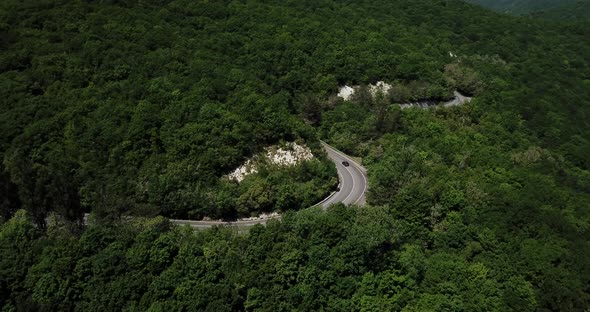 Mountain Winding Zig Zag Road