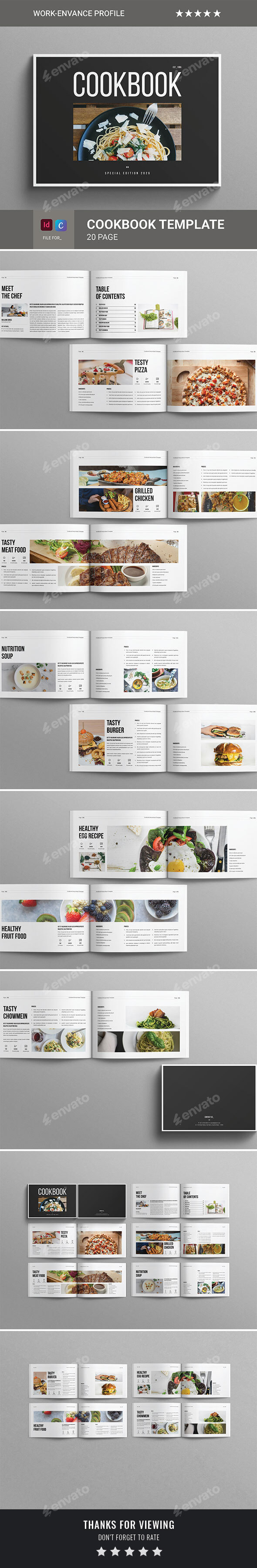 Cookbook Recipe Book Template Landscape