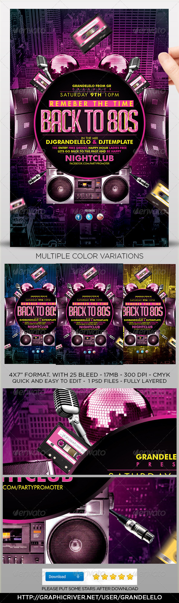 Flash Back 80s Flyer Template