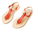 Red metallized leather flip flop sandals - PhotoDune Item for Sale