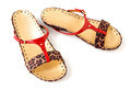 Red patent leather and leopard pattern flip flop sandals - PhotoDune Item for Sale