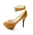 Elegant ankle strap nude peep toe bone stiletto - PhotoDune Item for Sale