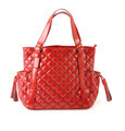 Padded red patent leather handbag with tassels - PhotoDune Item for Sale