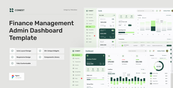 Coinest - Finance Management Dashboard Figma Template