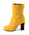 Elegant yellow leather boot with wooden heel - PhotoDune Item for Sale