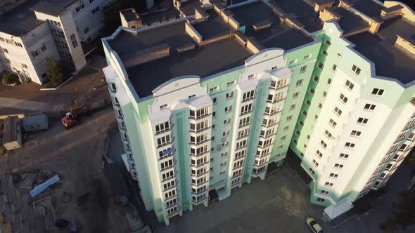 Aerial View of Modern Urban Apartment Building in Europe City