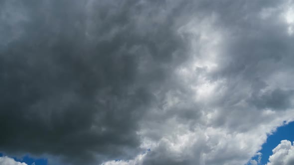 Clouds Move Smoothly in the Blue Sky. Timelapse