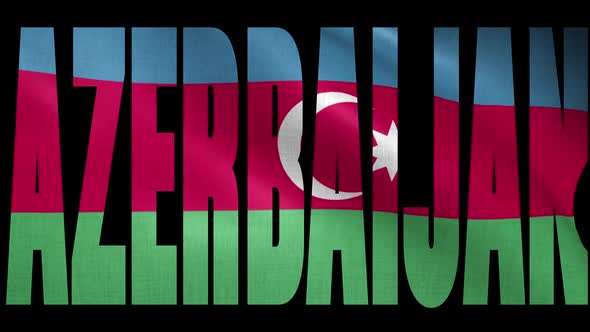 Azerbaijan Flag Into Country Name