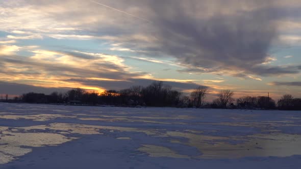 Frozen Oconto River Sun Rise