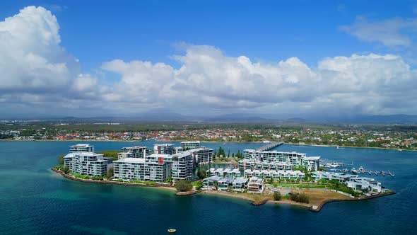 Aerial Drone shot of Ephraim Island, Gold Coast, Queensland, Australia